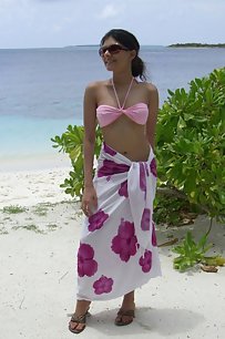 sexy pakistani girl on beach in bikini