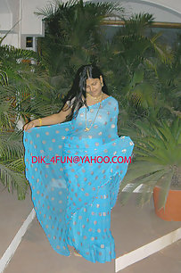 indian wife aprita in blue saree stripping off in bedroom