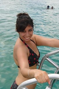 pakistani girl on beach in bikini