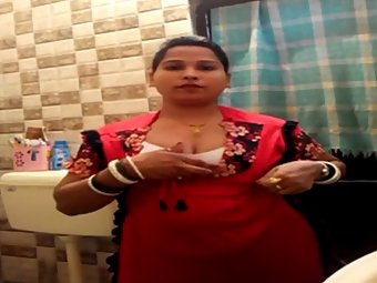 Indian Bhabhi Stripping Red Lingeire Getting Naked