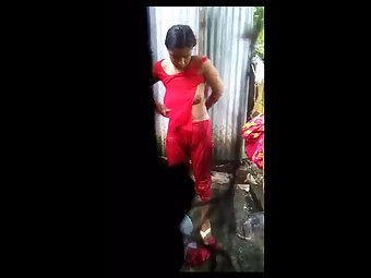 Desi Village Girl Dressing Up After Shower